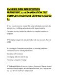 SIMUCASE DON INTERVENTION&NewLine;TRANSCRIPT 2026 EXAMINATION TEST&NewLine;COMPLETE SOLUTIONS VERIFIED GRADED&NewLine;A&plus;