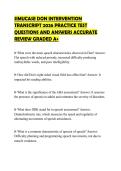 SIMUCASE DON INTERVENTION&NewLine;TRANSCRIPT 2026 PRACTICE TEST&NewLine;QUESTIONS AND ANSWERS ACCURATE&NewLine;REVIEW GRADED A&plus;
