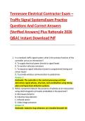 Tennessee Electrical Contractor Exam &ndash; &NewLine;Traffic Signal SystemsExam Practice &NewLine;Questions And Correct Answers &NewLine;&lpar;Verified Answers&rpar; Plus Rationale 2026 &NewLine;Q&A&vert; Instant Download Pdf  