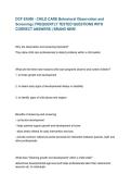 DCF EXAM - CHILD CARE Behavioral Observation and Screening &vert; FREQUENTLY TESTED QUESTIONS WITH CORRECT ANSWERS &vert; BRAND NEW&excl;