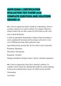 ADPR EXAM 2 CERTIFICATION&NewLine;EVALUATION TEST PAPER 2026&NewLine;COMPLETE QUESTIONS AND SOLUTIONS&NewLine;GRADED A&plus;