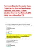 Tennessee Electrical Contractor Exam &ndash; &NewLine;Street Lighting Systems Exam Practice &NewLine;Questions And Correct Answers &NewLine;&lpar;Verified Answers&rpar; Plus Rationale 2026 &NewLine;Q&A&vert; Instant Download Pdf 