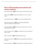 Basics of Pharmacology exam questions and&NewLine;answers Graded A&plus;