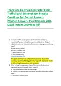 Tennessee Electrical Contractor Exam &ndash; &NewLine;Traffic Signal SystemsExam Practice &NewLine;Questions And Correct Answers &NewLine;&lpar;Verified Answers&rpar; Plus Rationale 2026 &NewLine;Q&A&vert; Instant Download Pdf 