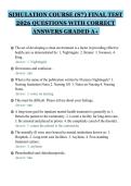SIMULATION COURSE &lpar;S7&rpar; FINAL TEST&NewLine;2026 QUESTIONS WITH CORRECT&NewLine;ANSWERS GRADED A&plus;&NewLine;