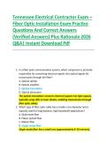 Compilation Bundle for Tennessee Electrical Contractor Exams &lpar;CE&rpar; Practice Questions And Correct Answers &lpar;Verified Answers&rpar; Plus Rationale 2026 Q&A&vert; Instant Download Pdf