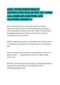 ADULT ECHOCARDIOGRAPHY&NewLine;CERTIFICATION EVALUATION TEST PAPER&NewLine;2026 COMPLETE QUESTIONS AND&NewLine;SOLUTIONS GRADED A&plus;
