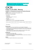 OCR GCSE &lpar;9&ndash;1&rpar; Chemistry B J258 02 Depth in Chemistry Foundation Tier Verified Question Paper With Marking Scheme 2025&sol; 2026 Exam Guide