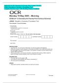 OCR GCSE &lpar;9&ndash;1&rpar; Chemistry B J258 01 Breadth in Chemistry Foundation Tier Verified Question Paper With Marking Scheme 2025&sol; 2026 Exam Guide
