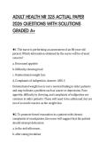 ADULT HEALTH NR 325 ACTUAL PAPER&NewLine;2026 QUESTIONS WITH SOLUTIONS&NewLine;GRADED A&plus;