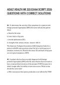 ADULT HEALTH NR 325 EXAM SCRIPT 2026&NewLine;QUESTIONS WITH CORRECT SOLUTIONS