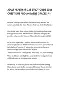 ADULT HEALTH NR 325 STUDY GUIDE 2026&NewLine;QUESTIONS AND ANSWERS GRADED A&plus;