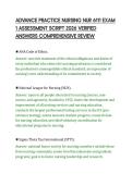 ADVANCE PRACTICE NURSING NUR 6111 EXAM&NewLine;1 ASSESSMENT SCRIPT 2026 VERIFIED&NewLine;ANSWERS COMPREHENSIVE REVIEW
