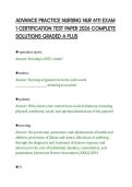 ADVANCE PRACTICE NURSING NUR 6111 EXAM&NewLine;1 CERTIFICATION TEST PAPER 2026 COMPLETE&NewLine;SOLUTIONS GRADED A PLUS