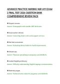 ADVANCE PRACTICE NURSING NUR 6111 EXAM&NewLine;2 FINAL TEST 2026 QUESTION BANK&NewLine;COMPREHENSIVE REVIEW PACK