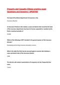Property and Casualty Illinois exam Questions and Answers&vert; UPDATED