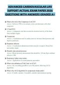 ADVANCED CARDIOVASCULAR LIFE&NewLine;SUPPORT ACTUAL EXAM PAPER 2026&NewLine;QUESTIONS WITH ANSWERS GRADED A&plus;