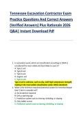 Tennessee Excavation Contractor Exam &NewLine;Practice Questions And Correct Answers &NewLine;&lpar;Verified Answers&rpar; Plus Rationale 2026 &NewLine;Q&A&vert; Instant Download Pdf 