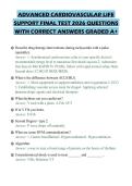 ADVANCED CARDIOVASCULAR LIFE&NewLine;SUPPORT FINAL TEST 2026 QUESTIONS&NewLine;WITH CORRECT ANSWERS GRADED A&plus;