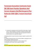 Tennessee Excavation Contractor Exam &NewLine;&lpar;BC-28&rpar; Exam Practice Questions And &NewLine;Correct Answers &lpar;Verified Answers&rpar; Plus &NewLine;Rationale 2026 Q&A&vert; Instant Download &NewLine;Pdf 