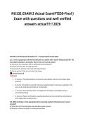 NU131 EXAM 2 Actual ExamIFT250-Final &rpar;&NewLine;Exam with questions and well verified&NewLine;answers actual&excl;&excl;&excl;&excl;&excl; 2026&NewLine;