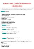 NURS 172 EXAM 2 QUESTIONS AND ANSWERS HONDROS EXAM