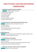 NURS 172 EXAM 1 QUESTIONS AND ANSWERS HONDROS EXAM