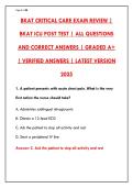 BKAT CRITICAL CARE EXAM REVIEW 2026 &ndash; COMPLETE PRACTICE TEST BANK WITH CORRECT ANSWERS & RATIONALES&NewLine;&NewLine;