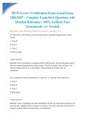 RVTI Level 1 Certification Exam Actual Exam 2026&sol;2027 &ndash; Complete Exam-Style Questions with Detailed Rationales &vert; 100&percnt; Verified &vert; Pass Guaranteed &ndash; A&plus; Graded&NewLine;&NewLine;