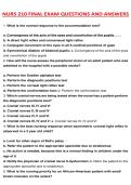 NURS 210 FINAL EXAM QUESTIONS AND ANSWERS