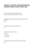 CONTRACT LAW FINAL EXAM QUESTIONS AND ANSWERS VERIFIED LATEST UPDATE 2026