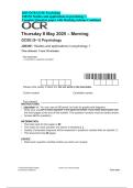 OCR GCSE Psychology J203 01 Studies and Applications in Psychology 1 May 2025 Question Paper With Marking Scheme 2025&sol; 2026 Exam Guide