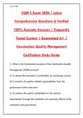 CQM-C EXAM 2026 PRACTICE TEST &ndash; 200&plus; REAL USACE&sol;NAVFAC-STYLE QUESTIONS & CORRECT ANSWERS WITH DETAILED RATIONALES &vert; PASS YOUR CONSTRUCTION QUALITY MANAGEMENT FOR CONTRACTORS CERTIFICATION THE FIRST TIME&NewLine;&NewLine;