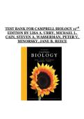 Campbell Biology &lpar;11th Edition&rpar; &ndash; Test Bank by Urry&comma; Cain&comma; Wasserman&comma; Minorsky & Reece &ndash; Comprehensive Exam Questions and Answers