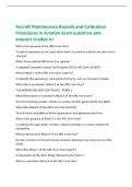 Aircraft Maintenance Records and Calibration&NewLine;Procedures in Aviation Exam questions and&NewLine;answers Graded A&plus;