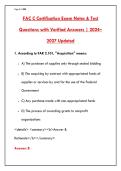 FAC-C CERTIFICATION PRACTICE EXAM 2026 &ndash; 200&plus; REAL FEDERAL ACQUISITION EXAM-STYLE QUESTIONS & CORRECT ANSWERS WITH DETAILED RATIONALES &vert; PASS YOUR FAC-C PROFESSIONAL TEST THE FIRST TIME&NewLine;&NewLine;