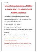 FOCUS ON NURSING PHARMACOLOGY 9TH EDITION TEST BANK &ndash; 200&plus; REAL EXAM-STYLE QUESTIONS & CORRECT ANSWERS WITH DETAILED RATIONALES &vert; PASS YOUR NURSING PHARMACOLOGY COURSE THE FIRST TIME&NewLine;&NewLine;