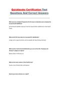 QuickBooks Certification Test Intuit Practice Questions & Correct Answers