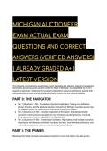 2026&sol;2027 ELITE Michigan Auctioneer Exam Test Bank & Study Guide &vert; S-Tier Actual Questions & Verified Answers