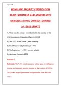 HOMELAND SECURITY CERTIFICATION EXAM 2026 &ndash; 200 REAL QUESTIONS & ANSWERS WITH RATIONALES