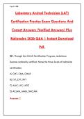 AALAS LAT CERTIFICATION EXAM 2026 &ndash; 200 PRACTICE QUESTIONS & CORRECT ANSWERS WITH RATIONALES