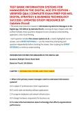 TEST BANK&colon; INFORMATION SYSTEMS FOR MANAGERS IN THE DIGITAL AGE 5TH EDITION &ndash; VERIFIED Q&A &vert; COMPLETE EXAM PREP FOR MIS&comma; DIGITAL STRATEGY & BUSINESS TECHNOLOGY SUCCESS &vert; UPDATED STUDY RESOURCE BY Gabriele Piccoli