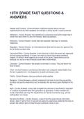 10TH GRADE FAST QUESTIONS & ANSWERS