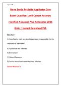NOVA SCOTIA PESTICIDE APPLICATOR CORE EXAM 2026 &ndash; 200&plus; PRACTICE QUESTIONS & ANSWERS WITH RATIONALES
