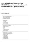 AST Certification Practice exam &lpar;Latest 2026&sol;2027 Update&rpar; Complete Questions and Guide Answers&comma; 100&percnt; Verified Graded A&plus;