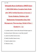 ORTHOPEDIC NURSE CERTIFICATION &lpar;ONC&rpar; EXAM 2025&sol;2026 &ndash; 200&plus; PRACTICE QUESTIONS & ANSWERS WITH RATIONALES