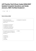 AST Practice Test B Exam &lpar;Latest 2026&sol;2027 Update&rpar; Complete Questions and Guide Answers&comma; 100&percnt; Verified Graded A&plus;
