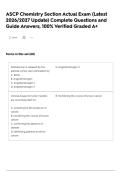 ASCP Chemistry Section Actual Exam &lpar;Latest 2026&sol;2027 Update&rpar; Complete Questions and Guide Answers&comma; 100&percnt; Verified Graded A&plus;
