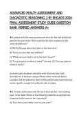 ADVANCED HEALTH ASSESSMENT AND&NewLine;DIAGNOSTIC REASONING 3 BY RHOADS 2026&NewLine;FINAL ASSESSMENT STUDY GUIDE QUESTION&NewLine;BANK VERIFIED ANSWERS A&plus;