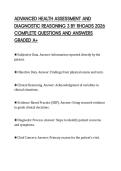 ADVANCED HEALTH ASSESSMENT AND&NewLine;DIAGNOSTIC REASONING 3 BY RHOADS 2026&NewLine;COMPLETE QUESTIONS AND ANSWERS&NewLine;GRADED A&plus;